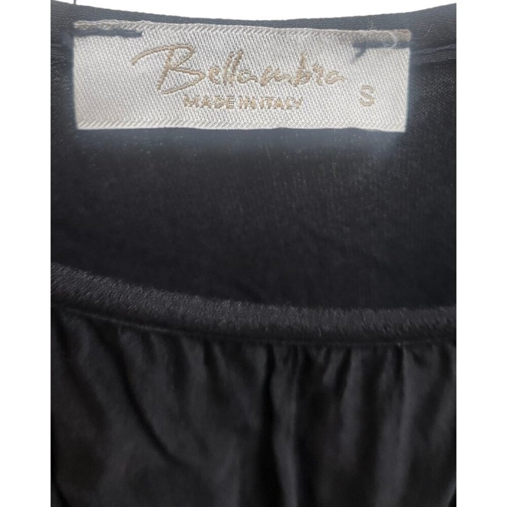 Bellambia Made in Italy Silk Blend Tiered Maxi Dress S Black Boho Resort Elegant - Picture 5 of 8